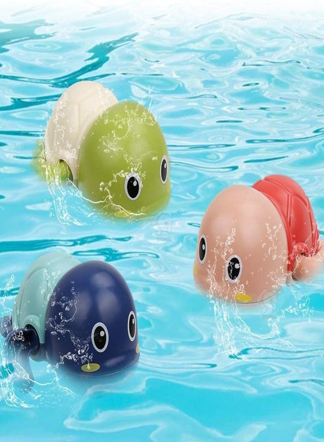 TECH LOGO ELECTRONICS Swimming Floating Pool Toys Plastic Bath Tub Toys for Kids Cute Floating Turtle Bath Toys Multicolor, 0-3 Years (Pack of 1) - Image 1